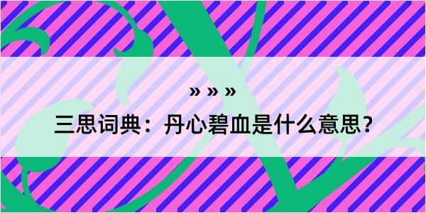 三思词典：丹心碧血是什么意思？