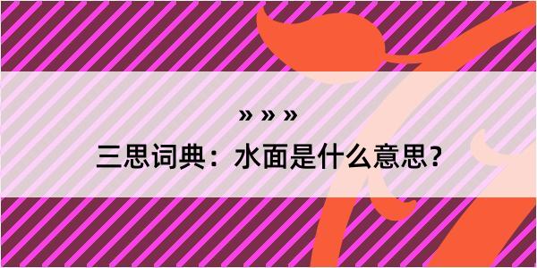 三思词典：水面是什么意思？