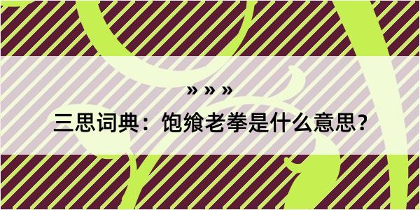 三思词典：饱飨老拳是什么意思？