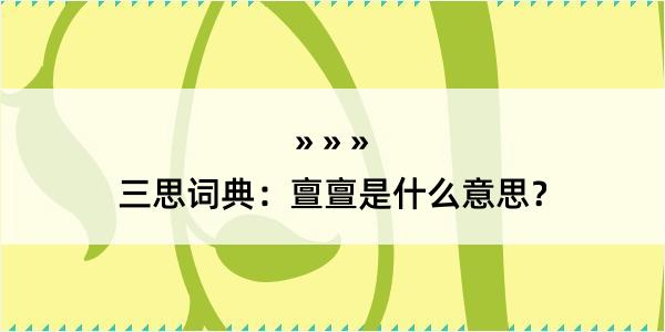 三思词典：亶亶是什么意思？