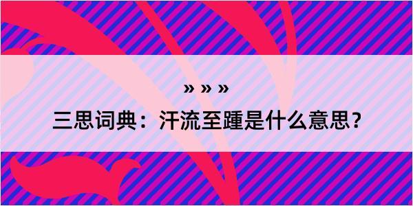 三思词典：汗流至踵是什么意思？