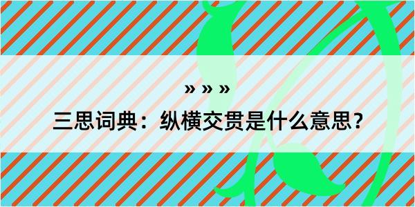 三思词典：纵横交贯是什么意思？