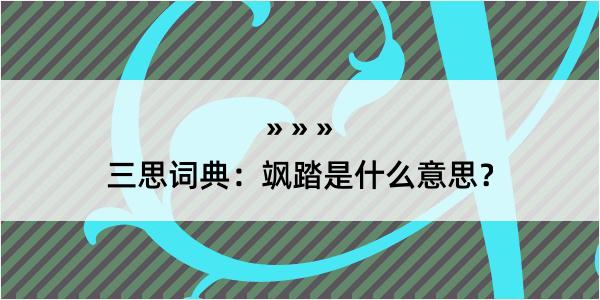 三思词典：飒踏是什么意思？