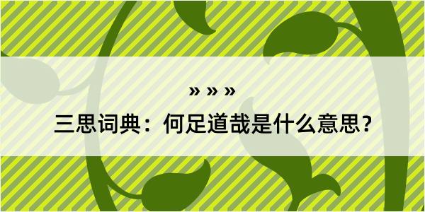 三思词典：何足道哉是什么意思？