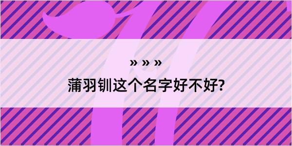 蒲羽钏这个名字好不好?