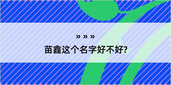 苗鑫这个名字好不好?