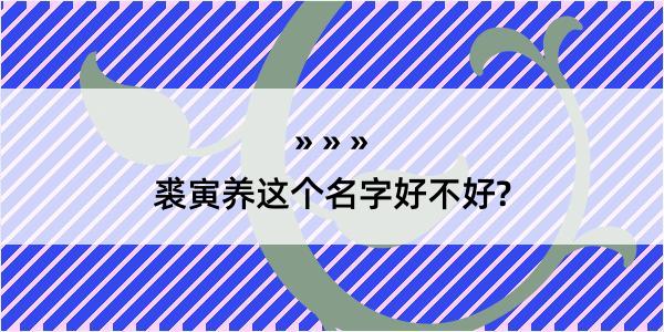 裘寅养这个名字好不好?