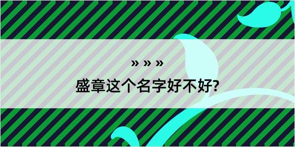 盛章这个名字好不好?