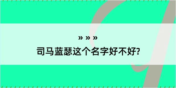 司马蓝瑟这个名字好不好?