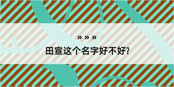 田宣这个名字好不好?