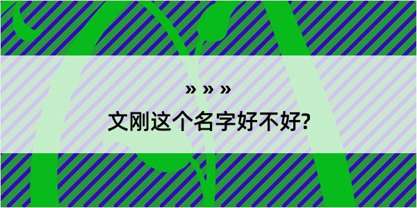 文刚这个名字好不好?