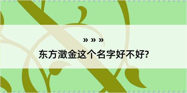 东方澂金这个名字好不好?