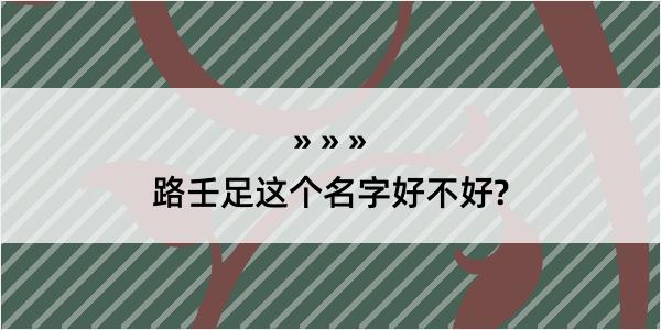 路壬足这个名字好不好?