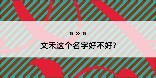 文禾这个名字好不好?