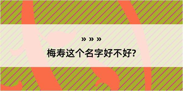 梅寿这个名字好不好?