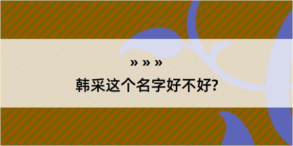 韩采这个名字好不好?