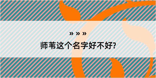 师苇这个名字好不好?