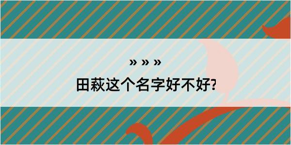 田萩这个名字好不好?