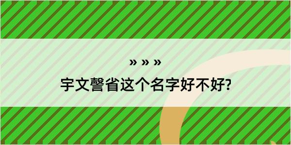 宇文謦省这个名字好不好?