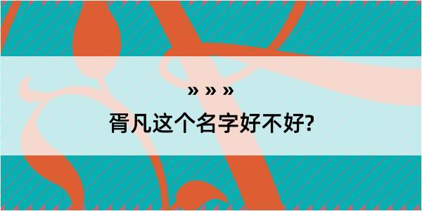 胥凡这个名字好不好?