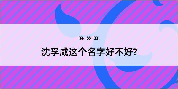 沈孚咸这个名字好不好?