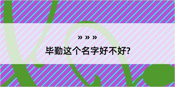 毕勤这个名字好不好?