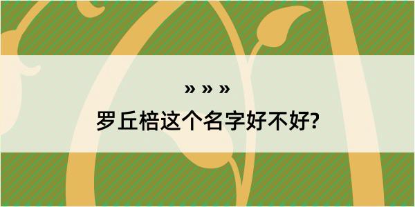 罗丘棓这个名字好不好?