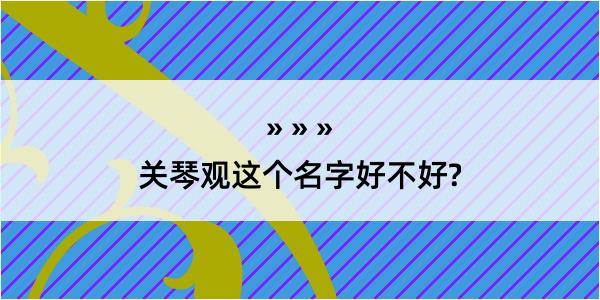 关琴观这个名字好不好?