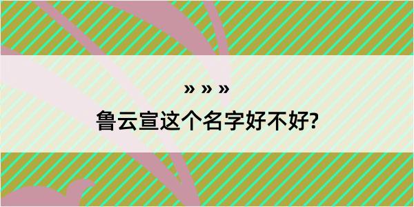 鲁云宣这个名字好不好?