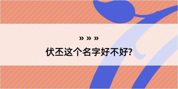 伏丕这个名字好不好?