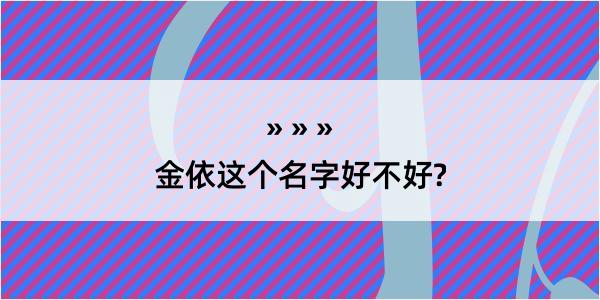 金依这个名字好不好?