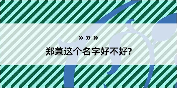 郑兼这个名字好不好?