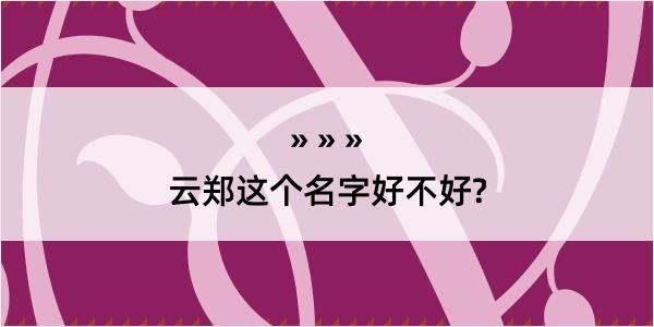 云郑这个名字好不好?