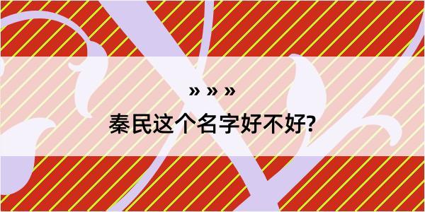 秦民这个名字好不好?