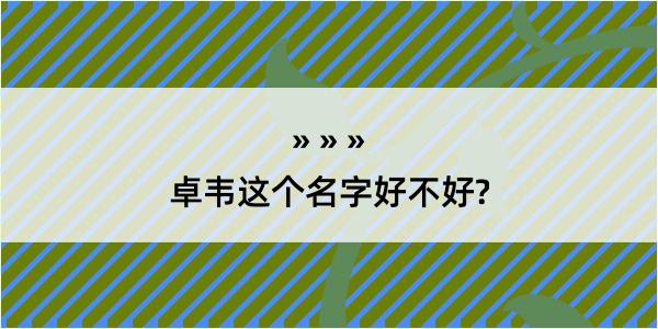 卓韦这个名字好不好?