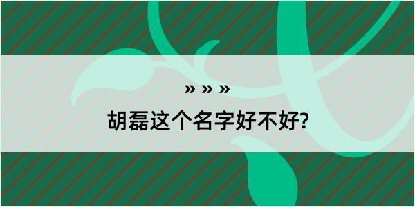 胡磊这个名字好不好?