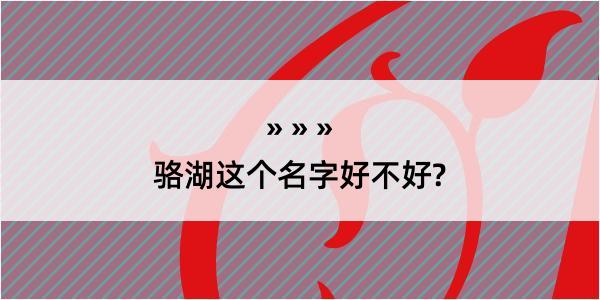 骆湖这个名字好不好?