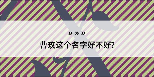 曹玫这个名字好不好?