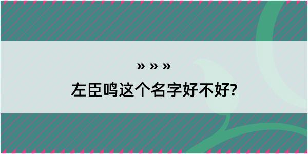 左臣鸣这个名字好不好?