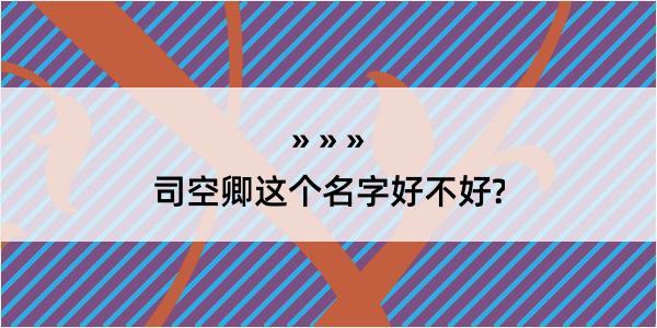 司空卿这个名字好不好?