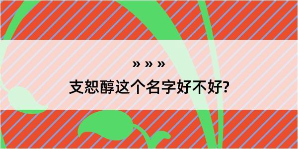 支恕醇这个名字好不好?