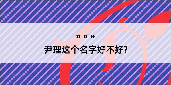 尹理这个名字好不好?