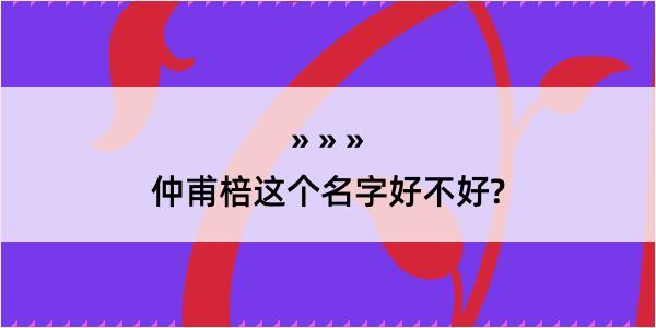 仲甫棓这个名字好不好?