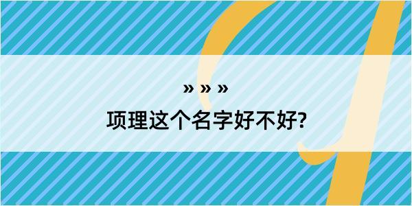 项理这个名字好不好?