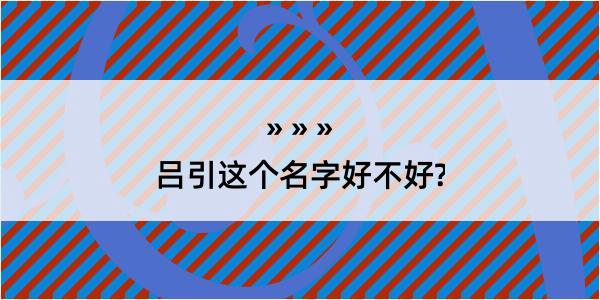 吕引这个名字好不好?