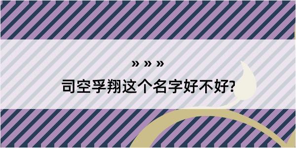 司空孚翔这个名字好不好?