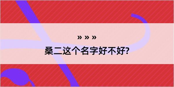 桑二这个名字好不好?