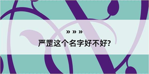 严罡这个名字好不好?