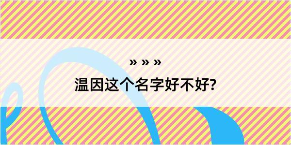 温因这个名字好不好?