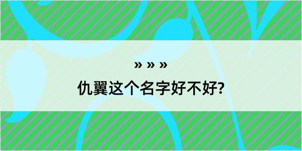 仇翼这个名字好不好?